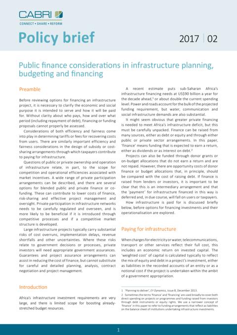 Cabri Policy Brief Infrastructure Finance Eng 06