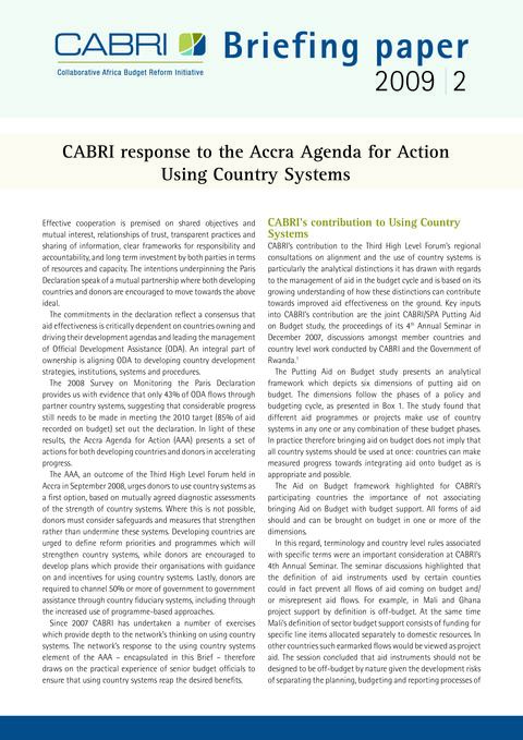Policy Brief 2009 Cabri Cabri Seminar Cabri 5Th Annual Seminar English Brief 2 English