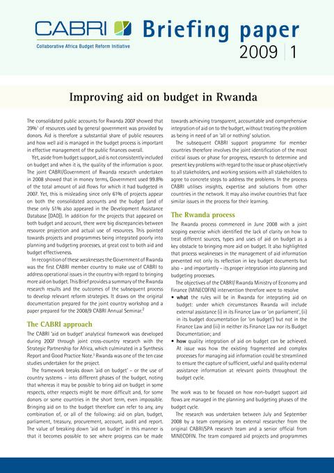 Policy Brief 2009 Cabri Cabri Seminar Cabri 5Th Annual Seminar English Brief 1 English