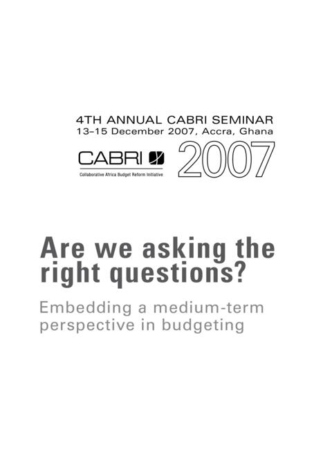 Report 2007 Cabri Cabri Seminar Cabri 4Th Annual Seminar English Are We Asking The Right Questions