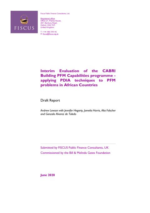 Interim evaluation of CABRI's Building Public Finance Capabilities programme - applying PDIA techniques to PFM problems in African countries
