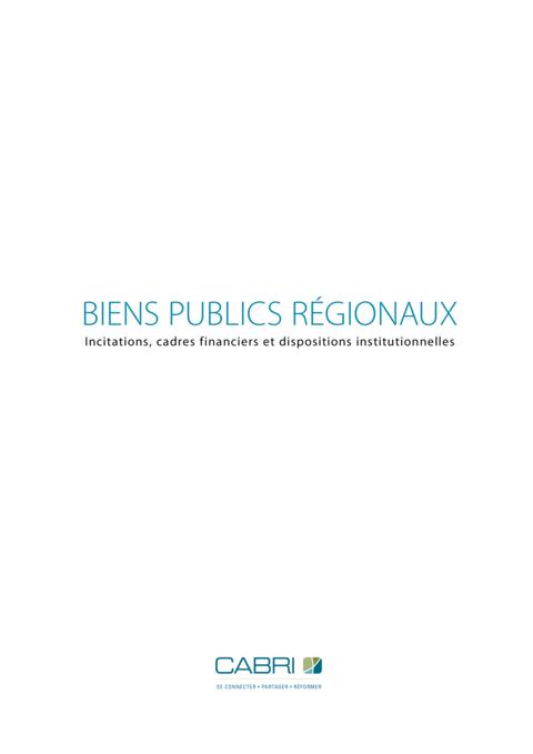 Cabri Biens Publics Regionaux Incitations Cadres Financiers Et Dispositions Institutionnelles Francais
