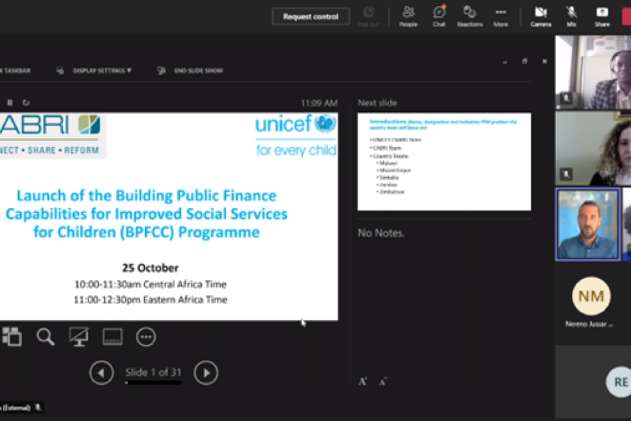 Cabri Unicef Virtual Launch Of Bpfcc Prog For Children Social Services 25 Oct