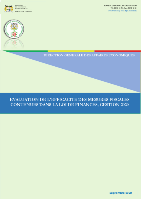 Benin 2020 Oversight External Audit Report Ministry Of Economy And Finance ECOWASCEN SAD French aaa1cd
