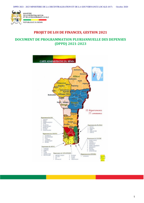 Benin 2021 Approval External Budget Proposal Ministry Of Economy And Finance ECOWASCEN SAD French d3cec3