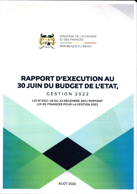 Benin 2022 Execution External In Year Report Ministry Of Economy And Finance ECOWASCEN SAD French 35b500