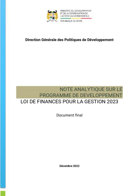 Benin 2023 Formulation External Budget Framework Ministry Of Economy And Finance ECOWASCEN SAD French 61e2af