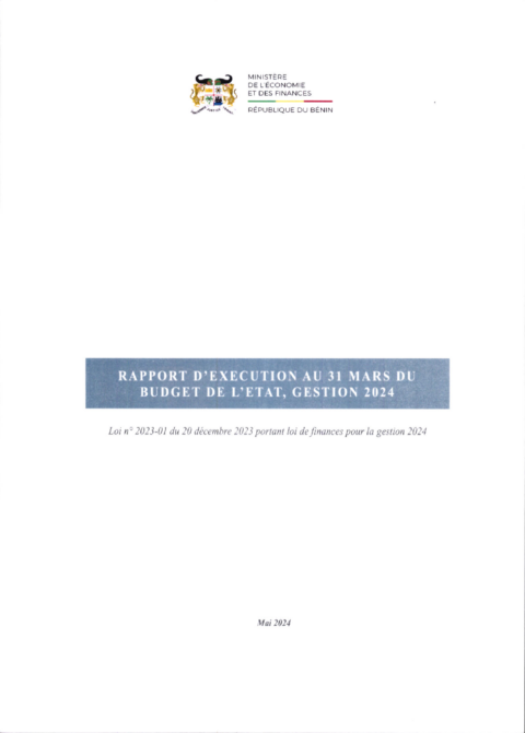 Benin 2024 Execution External In Year Report Ministry Of Economy And Finance ECOWASCEN SAD French 57ae04