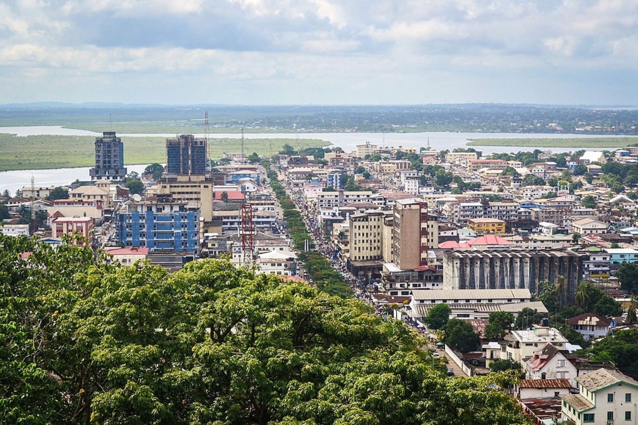 Liberia Africa Panoramic buildings in city